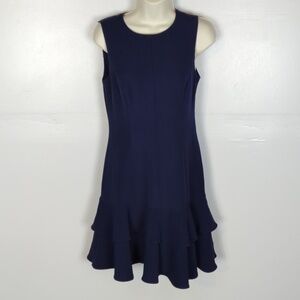 Eliza J Sleeveless Ruffle Hem Knee-Length Dress